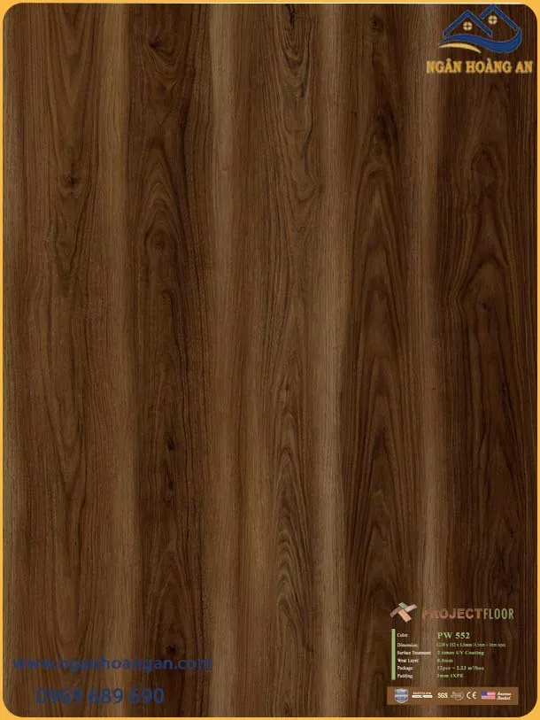 Sàn Nhựa Hèm Khóa Giả Vân Gỗ Project Floor PW552 5.5mm